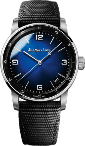 Audemars Piguet Code 11.59 White Gold — Smoked Blue Dial on Rubber | Ref. 15210BC.OO.A002KB.01