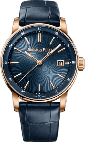 Audemars Piguet Code 11.59 Rose Gold — Sunburst Blue Dial, Diamond-Set | Ref. 77410OR.OO.A342CR.01