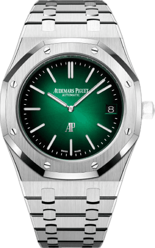 Audemars Piguet Royal Oak Jumbo Extra-Thin Platinum — Green Grande Tapisserie Dial | Ref. 15202PT.OO.1240PT.01