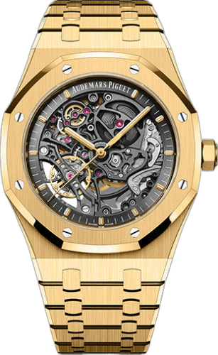 Audemars Piguet Royal Oak Yellow Gold — Openworked Double Balance Wheel Skeleton Dial | Ref. 15407BA.OO.1220BA.01