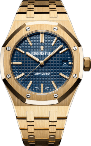 Audemars Piguet Royal Oak Yellow Gold — Blue Grande Tapisserie Dial | Ref. 15450BA.OO.1256BA.02