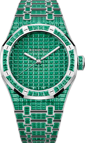 Audemars Piguet Royal Oak White Gold & Emerald — Green Dial, 50th Anniversary | Ref. 15514BC.EE.1284BC.01