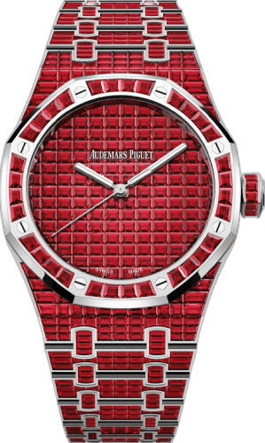 Audemars Piguet Royal Oak White Gold/Gem Set — Ruby-Paved Red Dial | Ref. 15514BC.RR.1284BC.01