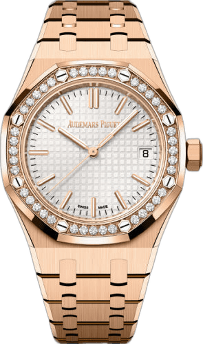 Audemars Piguet Royal Oak Rose Gold — Silver Grande Tapisserie Diamond Bezel 50th Anniversary | Ref. 15551OR.ZZ.1356OR.01