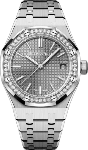 Audemars Piguet Royal Oak Steel — Grey Grande Tapisserie Dial, Diamond Bezel | Ref. 15551ST.ZZ.1356ST.06