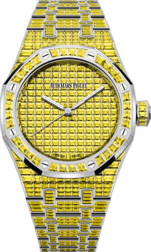 Audemars Piguet Royal Oak — Baguette Yellow Chrysoberyl on White Gold, 37mm | Ref. 15554BC.RY.1274BC.01
