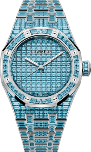 Audemars Piguet Royal Oak 37mm White Gold & Blue Topaz — Blue Dial 50th Anniversary | Ref. 15554BC.TO.1274BC.01