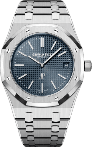 Audemars Piguet Royal Oak Jumbo Extra-Thin 50th Anniversary Stainless Steel — Blue Petite Tapisserie Dial | Ref. 16202ST.OO.1240ST.01