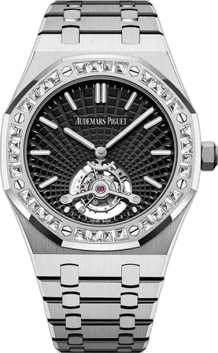 Audemars Piguet Royal Oak Tourbillon Extra-Thin White Gold & Diamonds — Black Tapisserie Evolutive | Ref. 26521BC.ZZ.1220BC.01