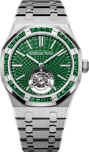 Audemars Piguet Royal Oak Titanium — Green Tapisserie Evolutive Dial Flying Tourbillon | Ref. 26532IC.EE.1220TI.01