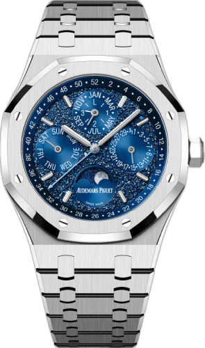 Audemars Piguet Royal Oak Perpetual Calendar White Gold — Blue Grande Tapisserie Dial | Ref. 26574BC.OO.1220BC.02