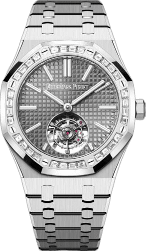 Audemars Piguet Royal Oak White Gold & Diamonds — Grey Grande Tapisserie Flying Tourbillon | Ref. 26730BC.ZZ.1320BC.01