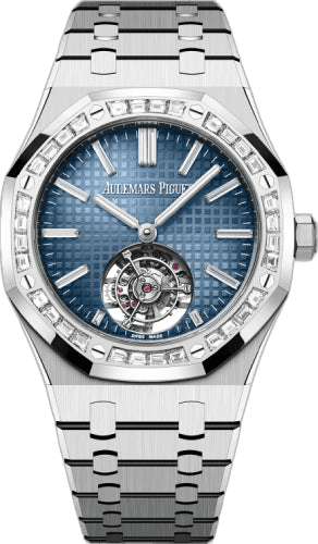 Audemars Piguet Royal Oak Flying Tourbillon White Gold — Blue Diamond Baguette Dial | Ref. 26730BC.ZZ.1320BC.02