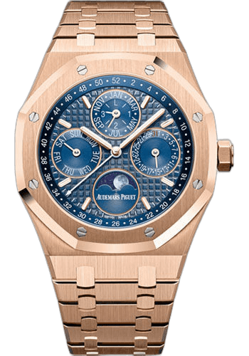 Audemars Piguet Royal Oak Perpetual Calendar Rose Gold — Blue Grande Tapisserie | Ref. 26574OR.OO.1220OR.02