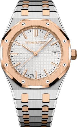 Audemars Piguet Royal Oak Steel/Rose Gold — Silver Grande Tapisserie, 34 mm | Ref. 77450SR.OO.1361SR.01