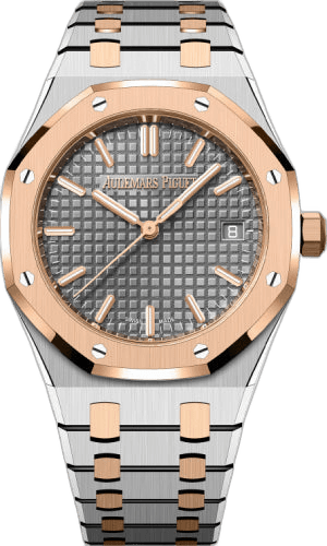 Audemars Piguet Royal Oak Steel & Rose Gold — Grey Grande Tapisserie Dial, Ladies 34mm | Ref. 77450SR.OO.1361SR.03