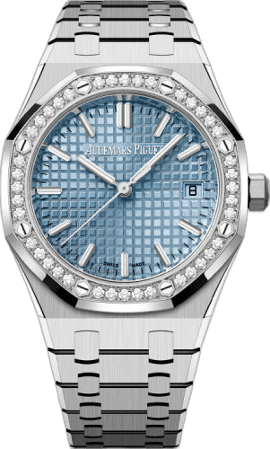 Audemars Piguet Royal Oak Steel — Blue Grande Tapisserie Dial with Diamond Bezel | Ref. 77451ST.ZZ.1361ST.03