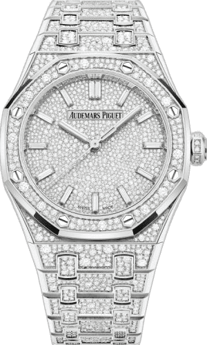 Audemars Piguet Royal Oak 34mm White Gold & Diamonds — Full-Pavé Diamond Dial | Ref. 77452BC.ZZ.1365BC.01