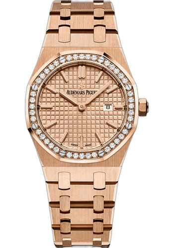 Audemars Piguet Royal Oak Rose Gold — Diamond Bezel Pink Gold Tapisserie Dial | Ref. 67651OR.ZZ.1261OR.03