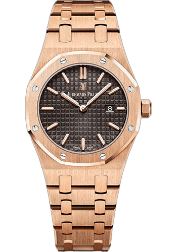 Audemars Piguet Royal Oak Rose Gold — Brown Grande Tapisserie Quartz 33mm | Ref. 67650OR.OO.1261OR.01