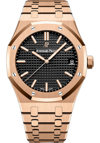 Audemars Piguet Royal Oak Rose Gold — Black Grande Tapisserie Dial | Ref. 15500OR.OO.1220OR.01