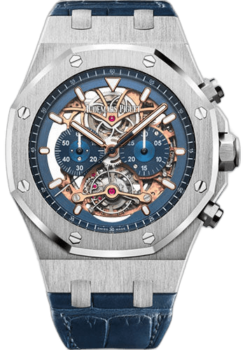 Audemars Piguet Royal Oak Tourbillon Chronograph Platinum — Blue Openworked Dial | Ref. 26347PT.OO.D315CR.01