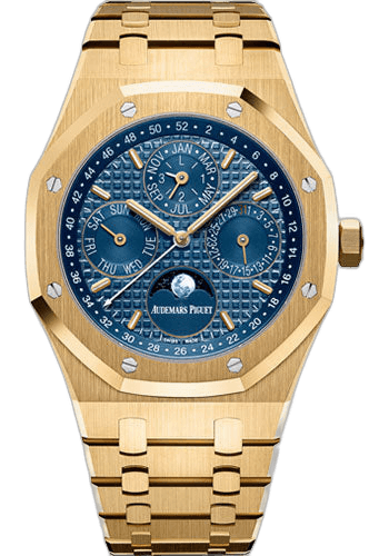 Audemars Piguet Royal Oak Yellow Gold — Blue Grande Tapisserie Perpetual Calendar Dial | Ref. 26574BA.OO.1220BA.01