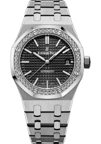 Audemars Piguet Royal Oak Steel Diamond Bezel — Black Grande Tapisserie Dial | Ref. 15451ST.ZZ.1256ST.01