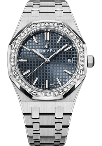 Audemars Piguet Royal Oak Steel — Grande Tapisserie Blue-Grey Diamond Bezel 34mm | Ref. 77351ST.ZZ.1261ST.01