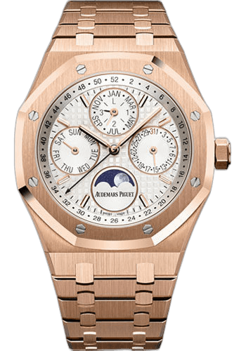 Audemars Piguet Royal Oak Perpetual Calendar Rose Gold — Grande Tapisserie Silver Dial | Ref. 26574OR.OO.1220OR.01