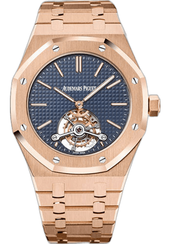 Audemars Piguet Royal Oak Rose Gold — Extra-Thin Tourbillon Blue Petite Tapisserie | Ref. 26510OR.OO.1220OR.01