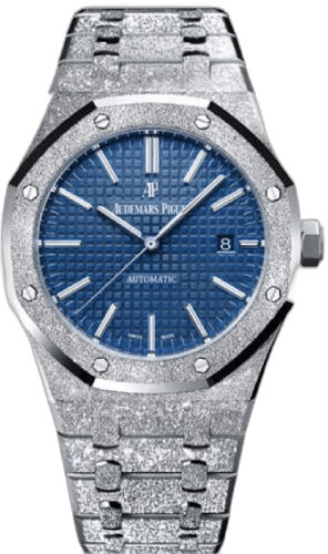 Audemars Piguet Royal Oak Frosted Gold White Gold — Blue Grande Tapisserie Dial | Ref. 15410BC.GG.1224BC.01