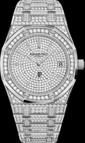 Audemars Piguet Royal Oak "Jumbo" Extra-Thin White Gold/Diamonds — Diamond Pavé Dial | Ref. 15202BC.ZZ.1241BC.01
