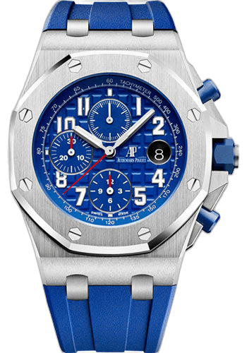 Audemars Piguet Royal Oak Offshore Steel — Blue Mega Tapisserie Chronograph | Ref. 26470ST.OO.A030CA.01
