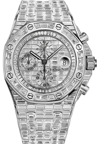 Audemars Piguet Royal Oak Offshore White Gold — Full Baguette Diamond Pavé | Ref. 26473BC.ZZ.8043BC.01