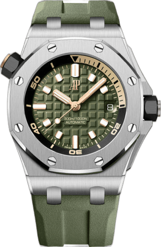 Audemars Piguet Royal Oak Offshore Diver Steel — Green Mega Tapisserie Dial | Ref. 15720ST.OO.A052CA.01