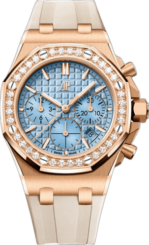 Audemars Piguet Royal Oak Offshore Rose Gold — Blue Lady Tapisserie, Diamond Bezel | Ref. 26231OR.ZZ.A085CA.01