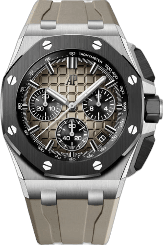 Audemars Piguet Royal Oak Offshore Chronograph Steel Ceramic Bezel — Méga Tapisserie Brown Dial | Ref. 26420IO.OO.A009CA.01