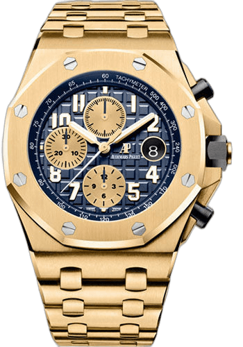 Audemars Piguet Royal Oak Offshore Yellow Gold — Mega Tapisserie Blue Dial | Ref. 26470BA.OO.1000BA.01