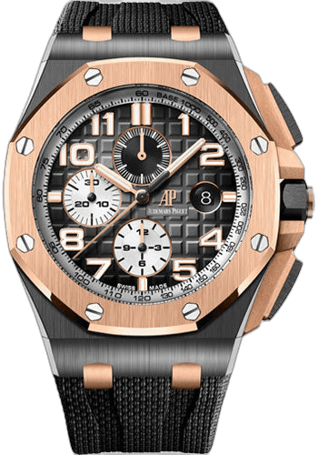 Audemars Piguet Royal Oak Offshore Rose Gold & Ceramic — Smoked Grey Mega Tapisserie Dial | Ref. 26405NR.OO.A002CA.01