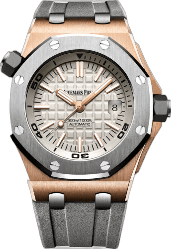 Audemars Piguet Royal Oak Offshore Diver Rose Gold — Grey Mégа Tapisserie Dial | Ref. 15711OI.OO.A006CA.01
