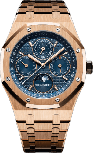 Audemars Piguet Royal Oak Perpetual Calendar Rose Gold — Blue Index Dial | Ref. 26574OR.OO.1220OR.02