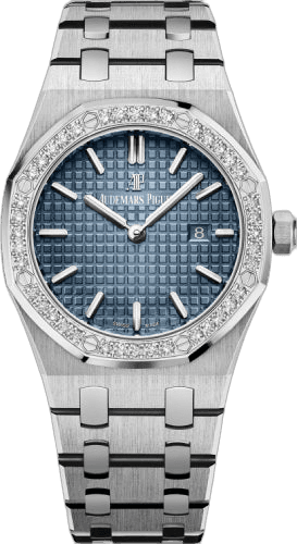 Audemars Piguet Royal Oak Quartz Titanium — Diamond-Set Blue Tapisserie 33mm | Ref. 67651IP.ZZ.1261IP.01
