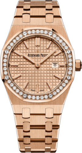 Audemars Piguet Royal Oak Quartz Rose Gold & Diamonds — Pink Grande Tapisserie Dial | Ref. 67651OR.ZZ.1261OR.03