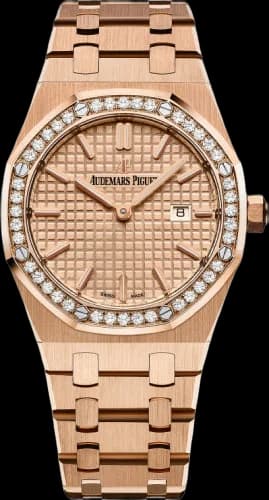 Audemars Piguet Royal Oak Quartz Rose Gold & Diamonds — Pink Grande Tapisserie Dial | Ref. 67651OR.ZZ.1261OR.03