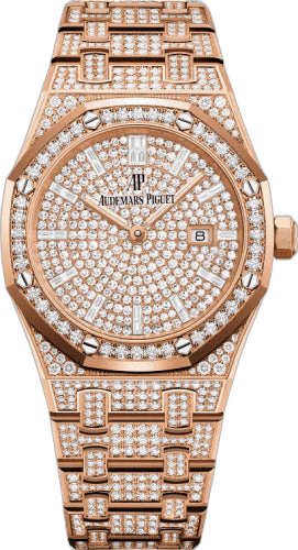Audemars Piguet Royal Oak Quartz Rose Gold/Diamonds — Full Diamond Pavé Dial | Ref. 67652OR.ZZ.1265OR.01