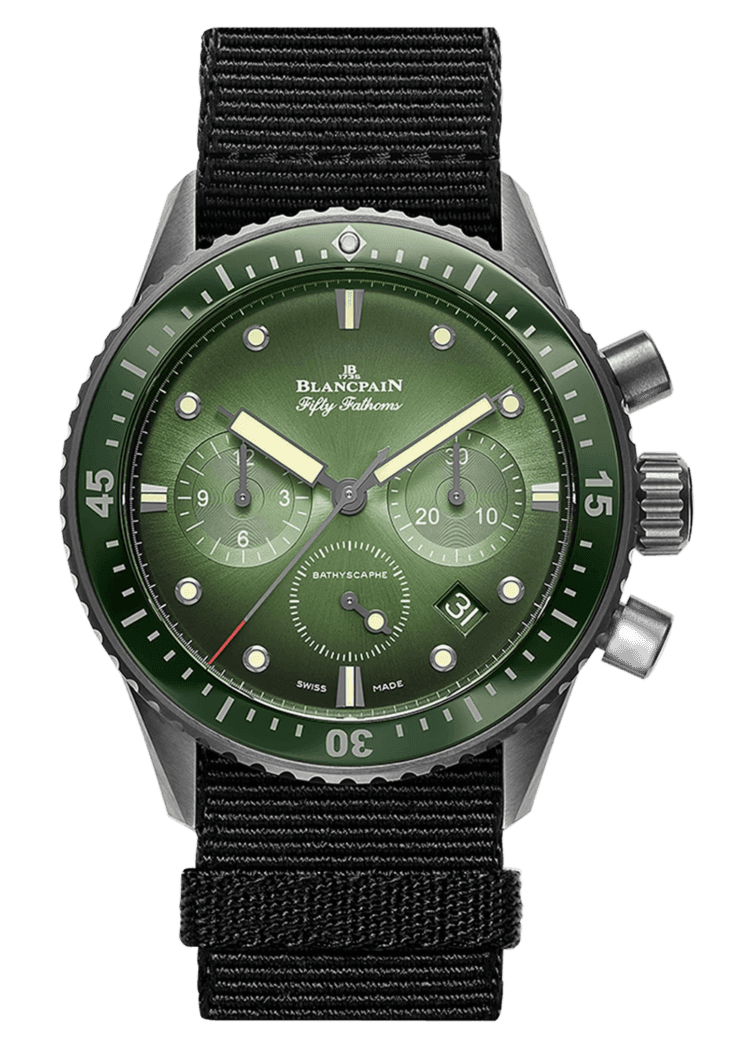 Blancpain Fifty Fathoms Bathyscaphe Ceramic — Tropical Green Flyback Chronograph | Ref. 5200 0153 NABA