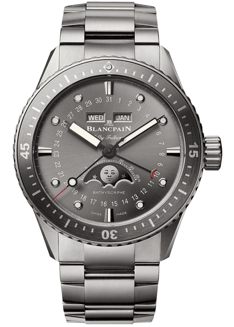 Blancpain Fifty Fathoms Bathyscaphe Quantieme Complet Phases de Lune Men's Watch - 5054 1210 98S Timepiece [5054 1210 98S