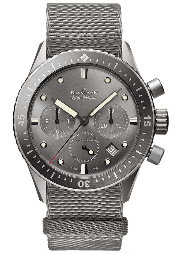 Blancpain Fifty Fathoms Bathyscaphe Chronographe Flyback Titanium Grey NATO Men's Watch - 5200 1210 NAGA Ref. 5200 1210 NAGA