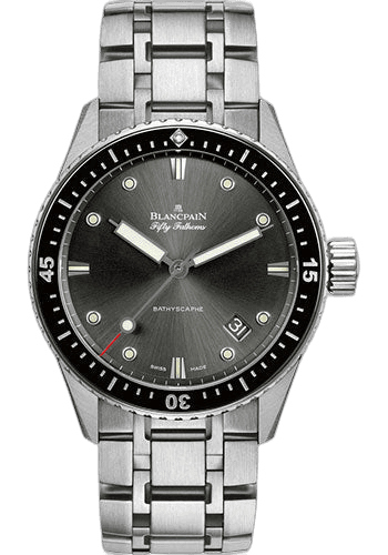 Blancpain Fifty Fathoms Bathyscaphe Steel — Meteor Grey Dial, Ceramic Bezel, Steel Bracelet | Ref. 5000-1110-70B